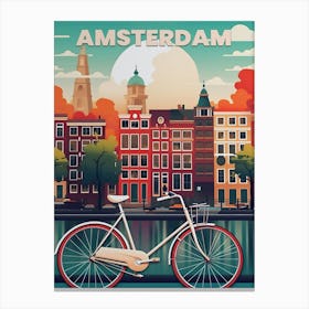 Amsterdam Netherlands Vintage Travel Canvas Print