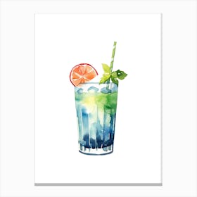 Watercolor Cocktail Canvas Print