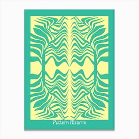 Pattern Bizarre Tropical Palm Leaf In Green Canvas Print
