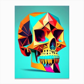 Skull With Geometric Designs 1 Pop Art Canvas Print