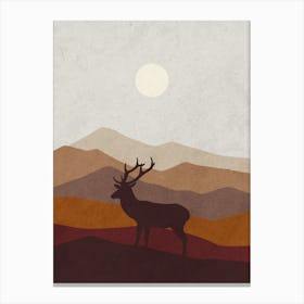 Deer In The Mountains 14 Canvas Print