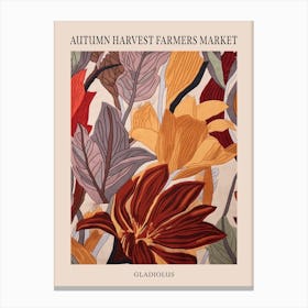 Fall Botanicals Gladiolus 2 Poster Canvas Print