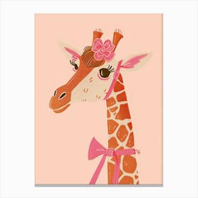 Glamorous Giraffe With A Bow Canvas Print