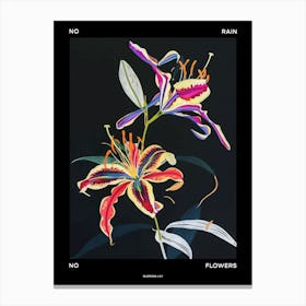 No Rain No Flowers Poster Gloriosa Lily 3 Canvas Print