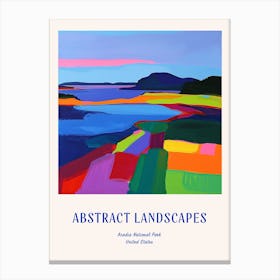 Colourful Abstract Acadia National Park Usa 4 Poster Blue Canvas Print