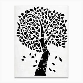 Walnut Tree Simple Geometric Nature Stencil 1 Canvas Print
