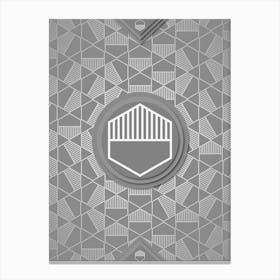 Geometric Glyph Sigil with Hex Array Pattern in Gray n.0055 Canvas Print