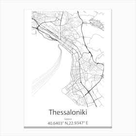 Thessaloniki,Greece Minimalist Map Canvas Print