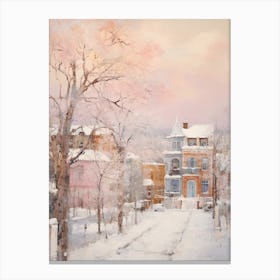 Dreamy Winter Painting Boston Usa 2 Canvas Print