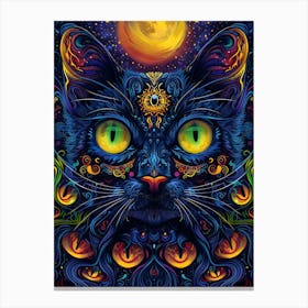 Psychedelic Cat 7 Canvas Print