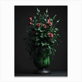 Roses In A Vase Canvas Print