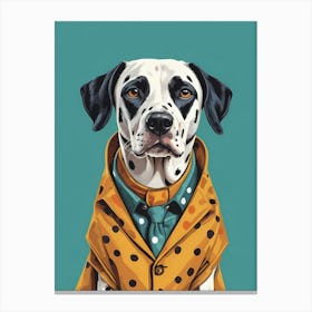 Dalmatian Dog Portrait In A Suit (6) Canvas Print