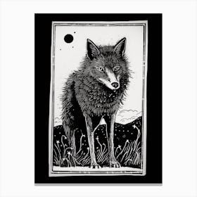 Steppe Wolf Tarot Card 2 Canvas Print