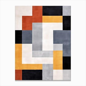 Sculpted Shadows: Abstract Mid-Century Geometry Canvas Print