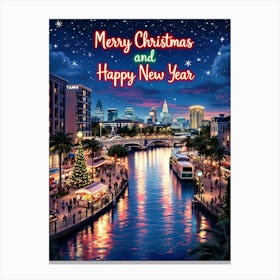 Merry Christmas And Happy New Year 6 Canvas Print