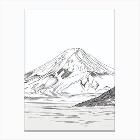 Mount Fuji Japan Line Drawing 8 Canvas Print