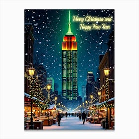 Merry Christmas And Happy New Year Canvas Print