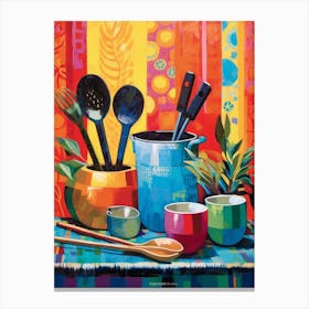 African Cuisine Matisse Inspired Illustration4 Canvas Print