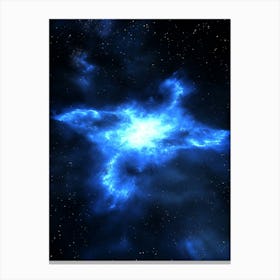 Blue Star In Space Canvas Print