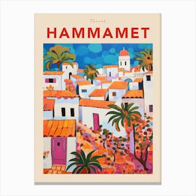 Hammamet Tunisia 3 Fauvist Travel Poster Canvas Print