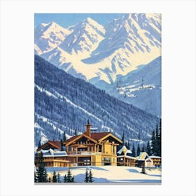 Snowbird, Usa Ski Resort Vintage Landscape 1 Skiing Poster Canvas Print