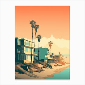 Long Beach California Mediterranean Style Illustration 1 Canvas Print