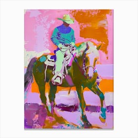 Pink And Orange Cowboy 3 Canvas Print