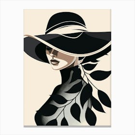 Black And White Hat 1 Canvas Print