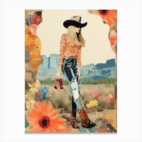 Collage Of Cowgirl Matisse Inspired 5 Canvas Print