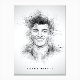 Shawn Mendes Rapper Sketch Canvas Print