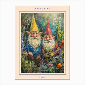 Kitsch Gnomes In The Garden 1 Poster Canvas Print