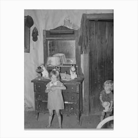 Southeast Missouri Farms,Children Of Fsa (Farm Security Administration) Client, Former Sharecropper, In Bedroo Canvas Print