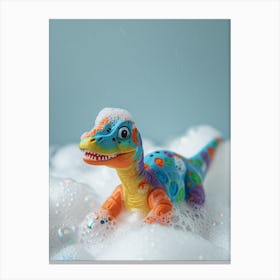 Toy Dinosaur Bubble Bath 1 Canvas Print