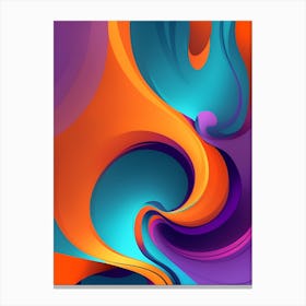Abstract Colorful Waves Vertical Composition 71 Canvas Print