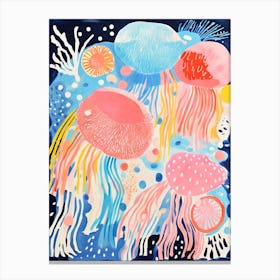 Jelly Fish Pop Art Retro Inspired 2 Canvas Print