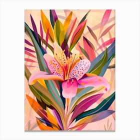 Tropical Lily. Watercolor illustration Canvas Print