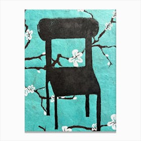 Chair With Cherry Blossoms Stampe su tela