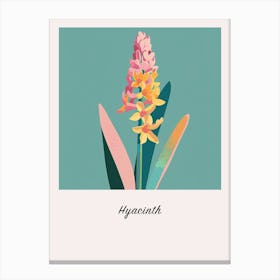 Hyacinth Square Flower Illustration Poster Canvas Print