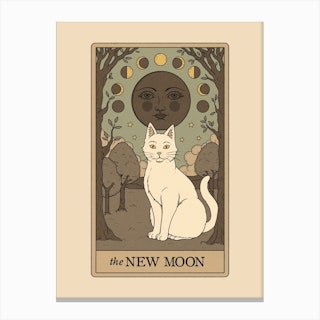 The New Moon   Cats Tarot Canvas Print