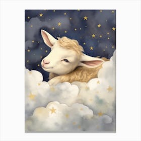 Sleeping Baby Goat Canvas Print