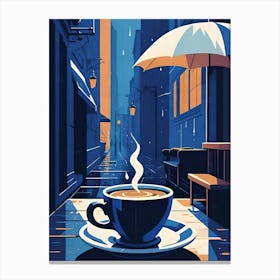 Coffee In The Rain Canvas Print