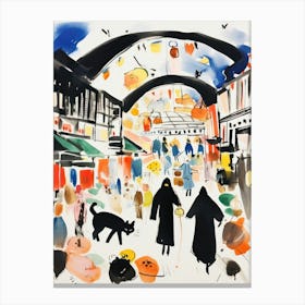 The Food Market In London 1 Illustration Canvas Print