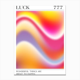 Luck, Angel Number 777, Aura Gradient Canvas Print