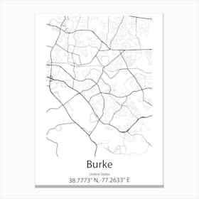 Burke Centre,United States Minimalist Map 1 Canvas Print