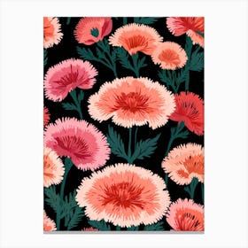 Carnations Seamless Pattern Canvas Print