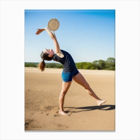 Yogi In The Sand Canvas Print