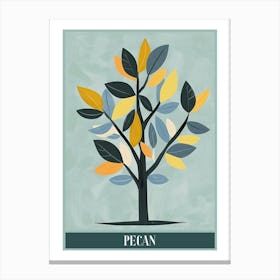 Pecan Tree Flat Illustration 8 Poster Canvas Print