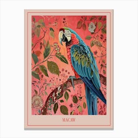 Floral Animal Painting Macaw 1 Poster Canvas Print