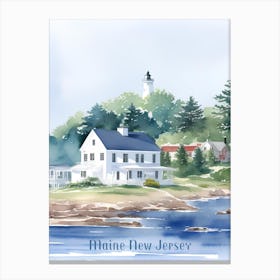 Lighthouse In Maine Canvas Print