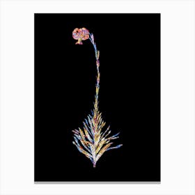 Stained Glass Scarlet Martagon Lily Mosaic Botanical Illustration on Black n.0060 Canvas Print